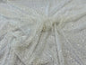 All Over Beaded Lace Polyester Fabric - Beaded, Sequins, Pearls, Mesh Lace, 54" Width (1 Yard)