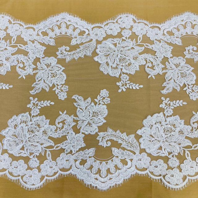 Beaded Floral Lace Trimming
