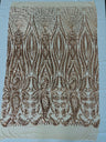 Paisley Sequin Design 4 Way Stretch Mesh Fabric - Nude Paisley Embroidered Iridescent Sequins, 48-50" Width, 36" Length (1 Yard)