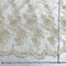 Beaded Lace Fabric on Polyester Net Mesh