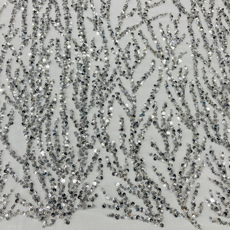 Beaded Sequined Lace Fabric