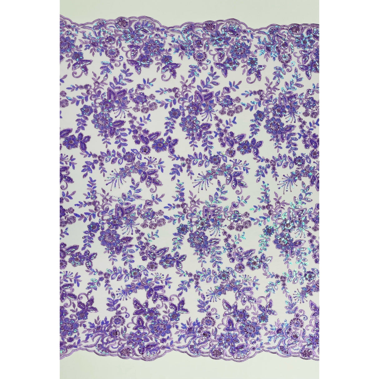 Beaded Sequined Floral Lace Fabric 51"