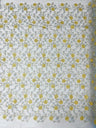 Daisy Multi Color Gold Metallic Floral Design Embroidered On A Red Mesh Lace Fabric - Red Mesh Lace, Gold Metallic Floral Design, 50" Width (1 Yard)