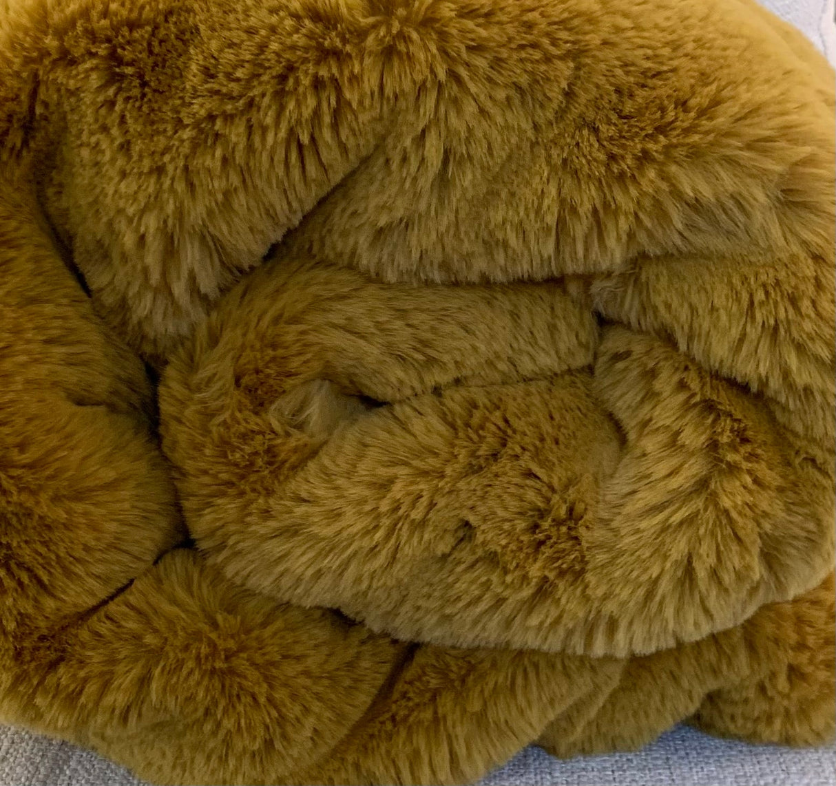 Soft Cozy Faux Fur Blanket - Honey Gold Faux Fur Fabric, 50" X 60" (1 Piece)