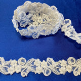 Beaded Corded Lace Trim on Organza