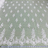 Beaded Corded Floral Lace White Mesh
