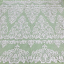 Embroidered Corded Bridal Lace Ivory Mesh