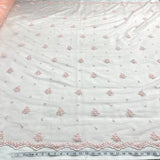 1 Yard - Beaded Lace Fabric Embroidered on 100% Polyester Net Mesh - Ivory - 54" Wide