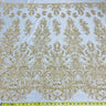 1 Yard Beaded Lace Fabric Embroidered on 100% Polyester Net Mesh