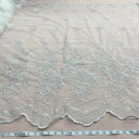 Beaded Lace Fabric on Polyester Net Mesh
