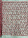 Pamela Floral Lace Polyester Fabric - Floral Corded Embroidered Sequin Lace, 50-54" Width (1 Yard)