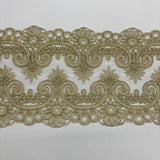 Corded Lace Trimming 6.5" Double Sided Embroidered