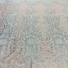 Beaded Lace Fabric Embroidered On 100 Percent Polyester Net Mesh - Gold, Silver, Ivory, White, 52" Wide (1 Yard)