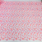 Beaded 3D Floral Lace Fabric 49"