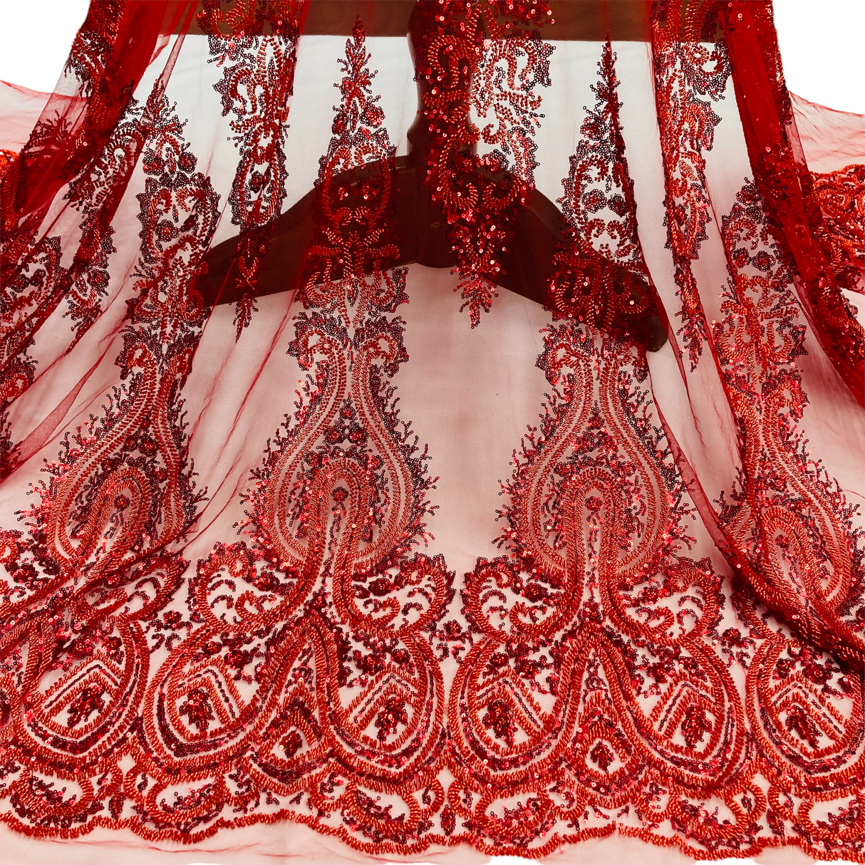 Beaded Embroidered Lace Mesh