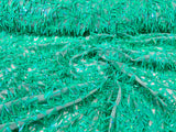 Swords Design Iridescent Sequins Polyester Fabric - Iridescent Sequin Mesh, 52" Width (1 Yard)