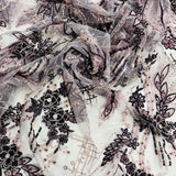 1 Yard Beaded Rhinestone 3D Floral Lace Fabric Embroidered 100 Percent Polyester Net Mesh 50 inch Width