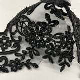 Beaded Corded Floral Lace Trimming
