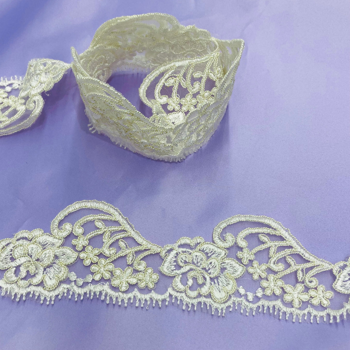 Embroidered Corded Lace Trimming