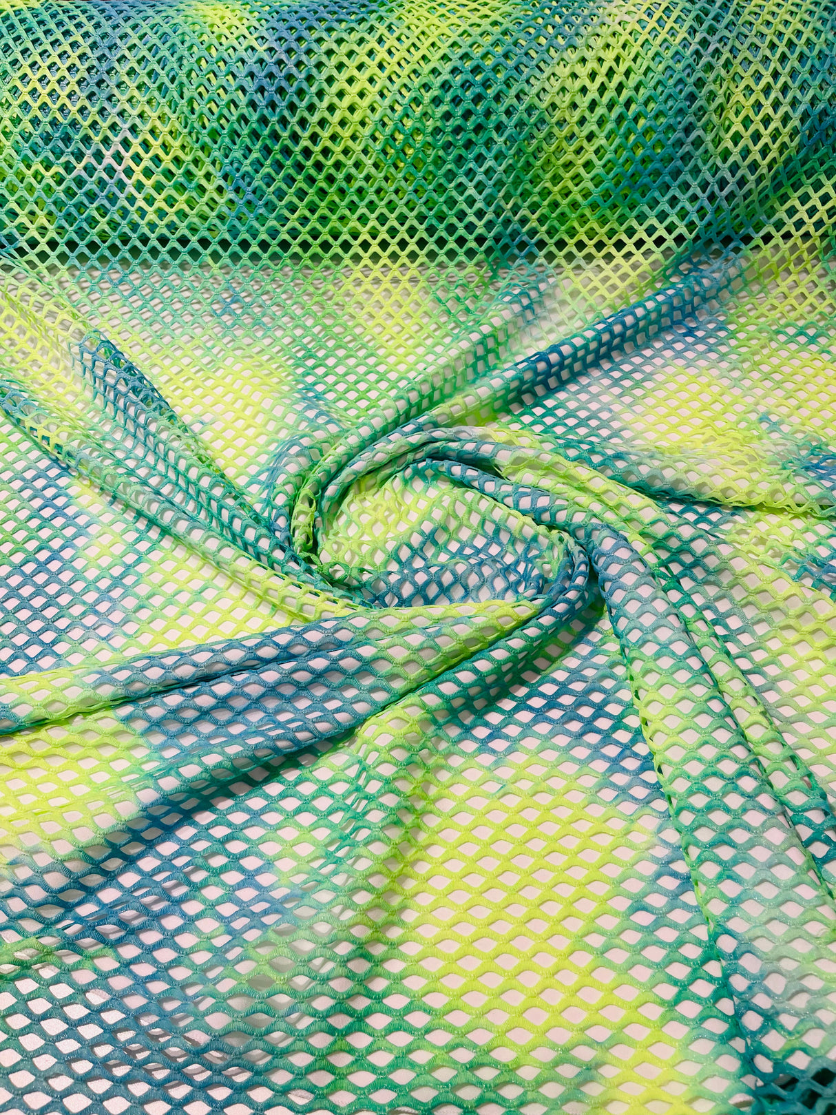 Fishnet Diamond Stretch Fishnet Fabric - 58" Width, 4-Way Stretch, Diamond Mesh, Multi Color (1 Yard)