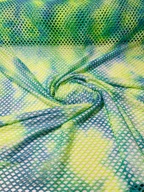 Fishnet Diamond Stretch Fishnet Fabric - 58" Width, 4-Way Stretch, Diamond Mesh, Multi Color (1 Yard)
