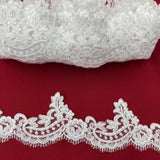 Corded Lace Trim Embroidered Net Mesh
