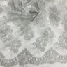 Corded Bridal Lace Fabric 50" Embroidered Polyester Net Mesh