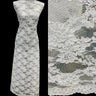 1 Yard Exquisite Corded Embroidered Bridal Lace Fabric for Special Dresses White