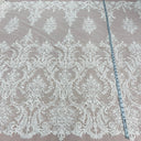 Corded Bridal Lace Polyester Fabric - Embroidered Floral Design, 52" Width (1 Yard)