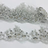 Beaded Lace Trimming Embroidered On 100 Percent Polyester Net Mesh Fabric - Gold, Silver, 3" Width (1 Yard)