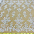 Beaded Lace Fabric on Polyester Net Mesh