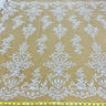 Beaded Lace Fabric on Polyester Net Mesh