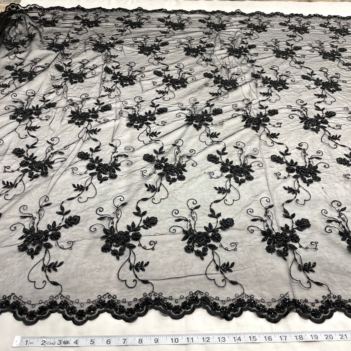 Beaded Lace Fabric Embroidered Mesh