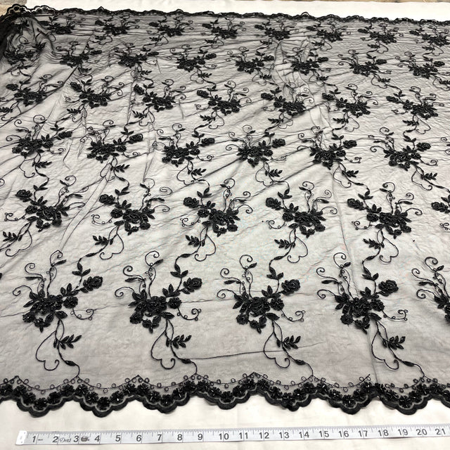 Beaded Lace Fabric Embroidered Mesh
