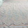 1 Yard Silver Beaded Embroidered Lace Fabric on Polyester Net Mesh for Bridal and Evening Couture – 52"