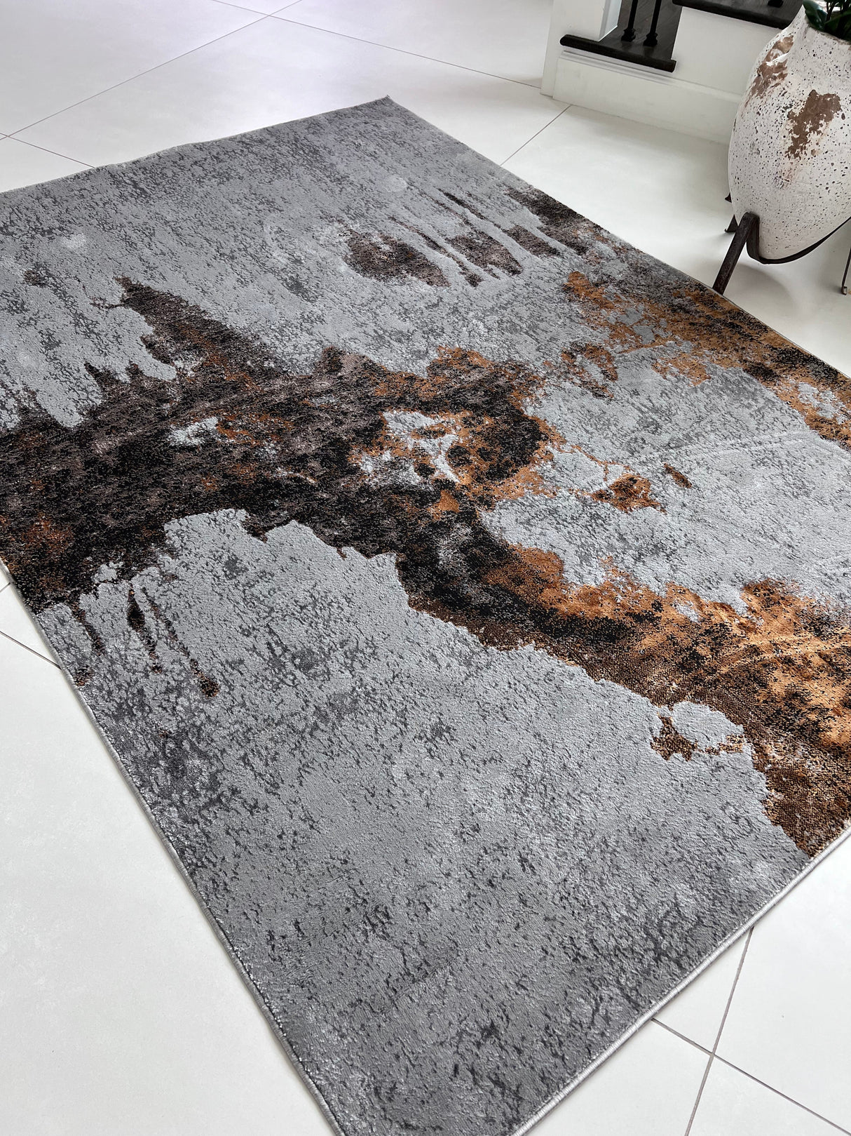 DEV308 Area Rug - Color-Shifting Flat Weave, 60% Polypropylene 40% Polyester, Made In Turkey (5' 4" X 7' 8")