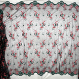 Beaded Lace Fabric Embroidered on 100% Polyester Net Mesh