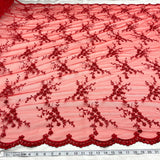 Beaded Lace Fabric on Polyester Net Mesh 54"
