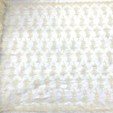 Corded Bridal Lace Fabric - Embroidered Polyester Net Mesh, Approximately 54" Width (1 Yard)