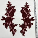 Beaded Corded Floral Lace Applique