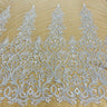 Beaded Embroidered Lace Fabric