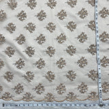 Beaded Lace Fabric on Polyester Net Mesh 52"
