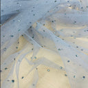 Glitter Mesh Fabric with Scattered Rhinestones