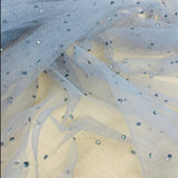 Glitter Mesh Fabric with Scattered Rhinestones