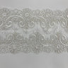 Corded Double Sided Lace Trimming Polyester Fabric - Embroidered Net Mesh, 6.5" Width (1 Yard)
