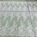 Corded Bridal Lace Polyester Fabric - Embroidered Floral Design, 50" Width (1 Yard)