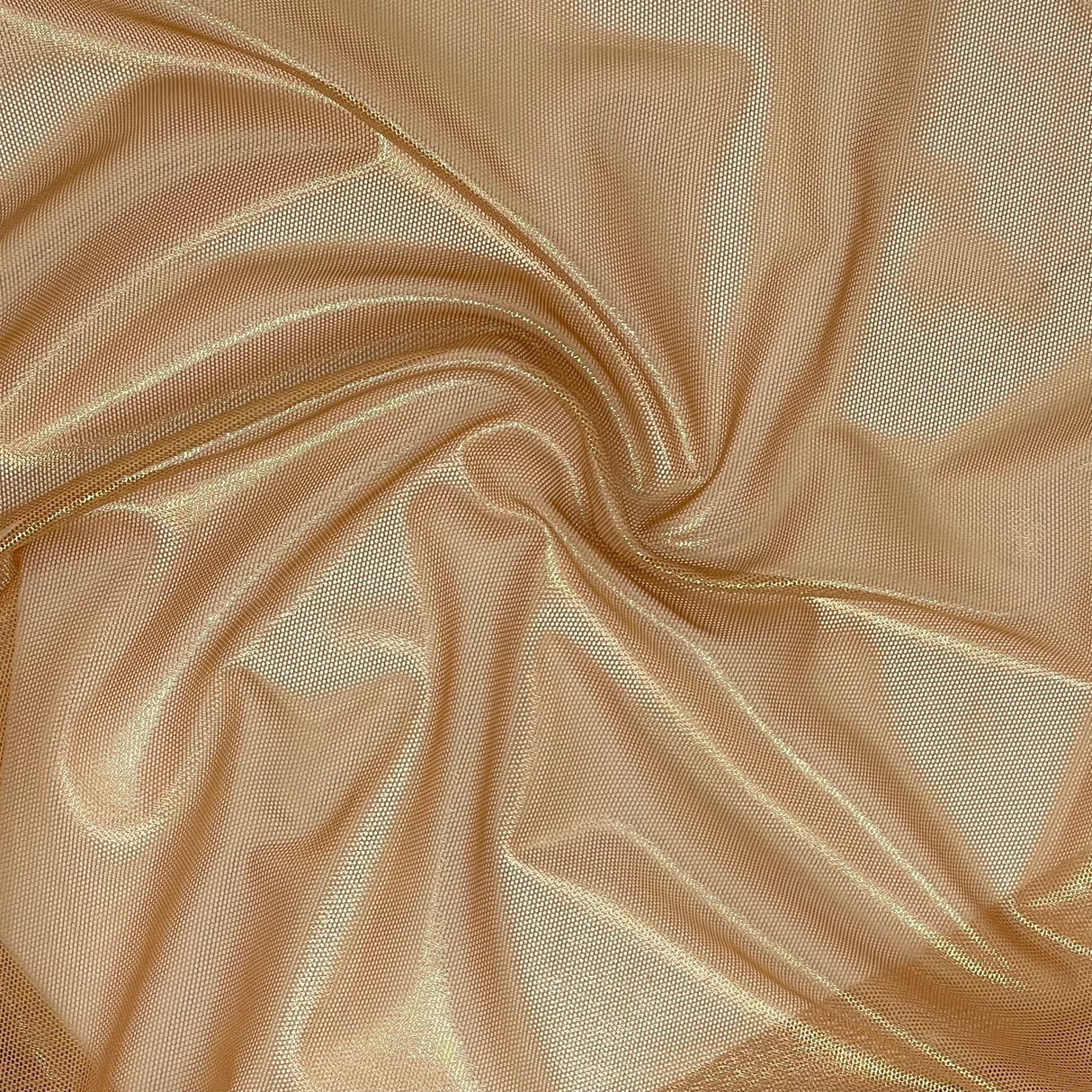Ultrasheen Foiled Power Mesh Polyester Fabric - 4-Way Stretch Foil Finish, 56" Width (1 Yard)