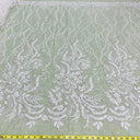 Beaded Lace Fabric on Polyester Net Mesh 56"