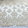 Embroidered Corded Bridal Lace Gold
