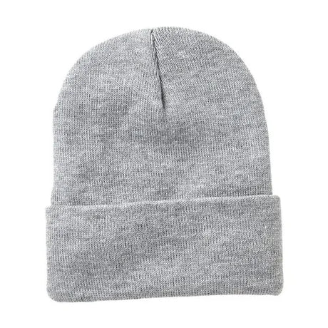 Beanies Acrylic Fabric - Athletic Grey, 3-Inch Folding Cuff (1 Piece)